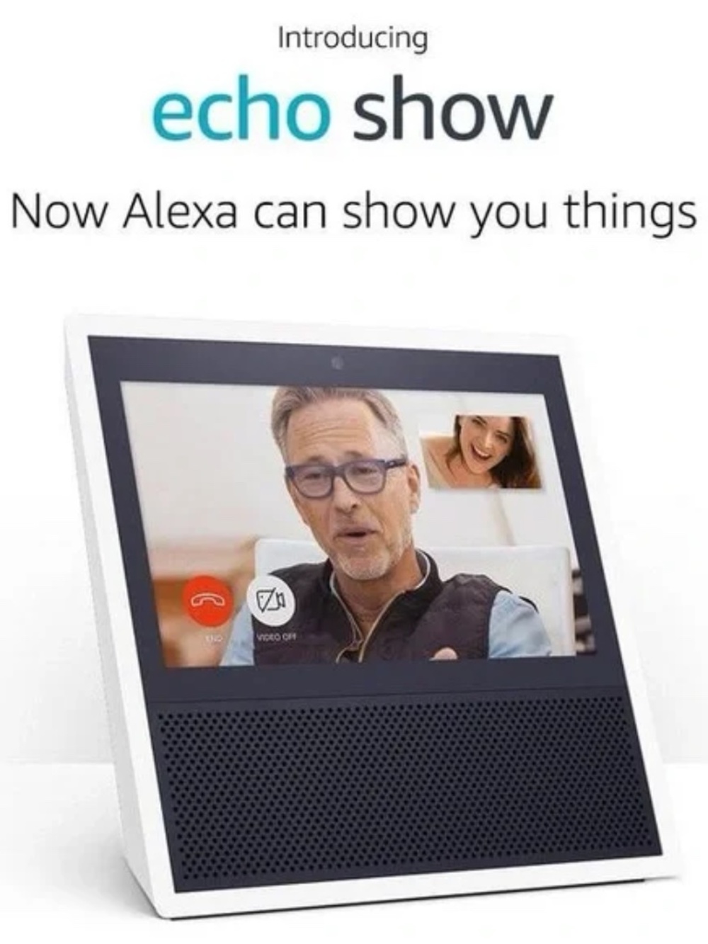 Amazon Echo Show with Alexa Voice Assistant White 1st Gen